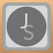 モダン オーバーラップ モノグラムイニシャル | グレー スクエアシール