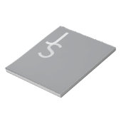 モダン オーバーラップ モノグラムイニシャル | グレー ノートパッド (回転)