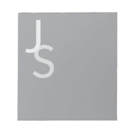 モダン オーバーラップ モノグラムイニシャル | グレー ノートパッド