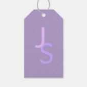 モダン オーバーラップ モノグラムイニシャル | 紫 ギフトタグ (正面)
