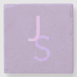モダン オーバーラップ モノグラムイニシャル | 紫 ストーンコースター