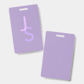 モダン オーバーラップ モノグラムイニシャル | 紫 バッジ (正面＆裏面)