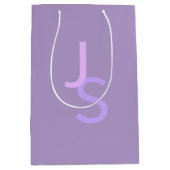 モダン オーバーラップ モノグラムイニシャル | 紫 ミディアムペーパーバッグ (正面)