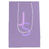 モダン オーバーラップ モノグラムイニシャル | 紫 ミディアムペーパーバッグ (裏面)