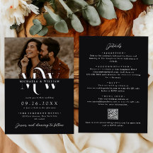 モダン　オールインワン　エレガント　モノグラム　QRコード　ウェディング