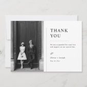 モダン・オールドマネースタイルの結婚式の写真 サンキューカード (正面)