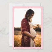 モダン オー ベイビー ガール フォト ベイビー シャワー 招待状 (裏面)