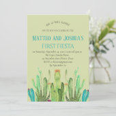 モダン カクタス ボーイ ファースト フィエスタ バースデー 招待状 (スタンド正面)