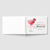 モダン カクテル ドリンク ピンク ボウ ブライズ シャワー ゲストブック (全面)