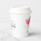 モダン カクテル ドリンク ピンク ボウ ブライダル シャワー 紙コップ (左)