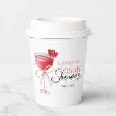モダン カクテル ドリンク ピンク ボウ ブライダル シャワー 紙コップ (裏面)