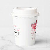 モダン カクテル ドリンク ピンク ボウ ブライダル シャワー 紙コップ (右)