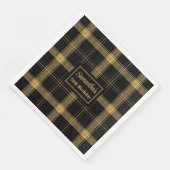 モダン カクテル ナプキン ブラック ゴールド グリッター (コーナー)