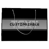 モダン カスタマイズ可能 レイヤード テキスト | ブラック & グレー ラージペーパーバッグ (裏面)