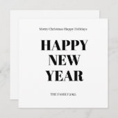 モダン カスタム テキスト  ボールド ホリデー カード (正面/裏面)