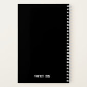 モダン カスタム ネーム ブラック ノートブック (裏面)
