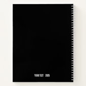 モダン カスタム ネーム ブラック ノートブック (裏面)