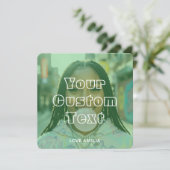 モダン カスタム フォト コラージュ テキスト かわいい レトロ グリーン シーズンカード (スタンド正面)