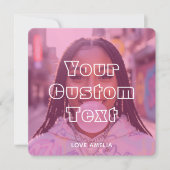 モダン カスタム フォト コラージュ テキスト かわいい レトロ ピンク シーズンカード (正面)