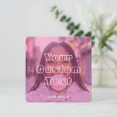 モダン カスタム フォト コラージュ テキスト かわいい レトロ ピンク シーズンカード (スタンド正面)