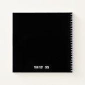 モダン カスタム モノグラム 名前 ブラック ノートブック (裏面)