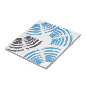 モダン,,カッコいいトレンディー青抽象芸術ブラシストローク タイル (側面)