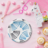 モダン,,カッコいいトレンディー青抽象芸術ブラシストローク ペーパープレート (パーティー)