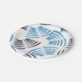 モダン,,カッコいいトレンディー青抽象芸術ブラシストローク ペーパープレート (アングル)