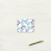 モダン,,カッコいいトレンディー青抽象芸術ブラシストローク ポストイット (デスク上)