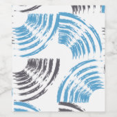 モダン,,カッコいいトレンディー青抽象芸術ブラシストローク ワインラベル (シングルラベル)