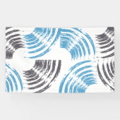 モダン,,カッコいいトレンディー青抽象芸術ブラシストローク 横断幕 (横)