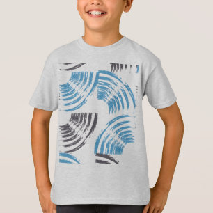 モダン,,カッコいいトレンディー青抽象芸術ブラシストローク Tシャツ