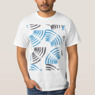 モダン,,カッコいいトレンディー青抽象芸術ブラシストローク Tシャツ
