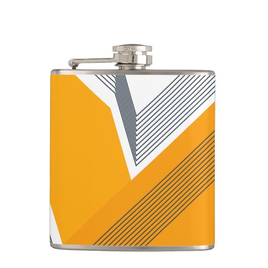 モダン,カッコいいトレンディー，都市，幾何学的シンプル芸術 フラスク (正面)