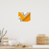 モダン,カッコいいトレンディー,都市,幾何学的シンプル芸術 ポスター (キッチン)