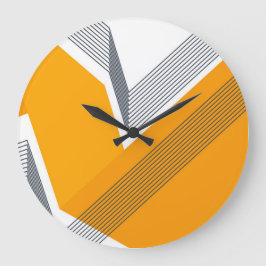 モダン、カッコいい、トレンディー、都市、シンプルで幾何学的な芸術 ラージ壁時計