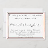 モダン カッパー トゥエンティエイティーン 3 フォト 卒業 招待状 (裏面)