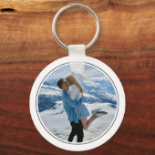 モダン カップル フォト ファースト クリスマス 婚約 キーホルダー (正面)