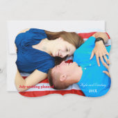 モダン カップル 婚約発表 フォト カード (裏面)