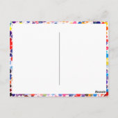 モダン カラフルな染み写真 誕生日ありがとう ポストカード (裏面)