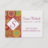 モダン、カラフルのモノグラムは形を抽出します 名刺 (正面)
