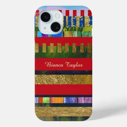 モダン&カラフルストライプパーソナライズされた Case-Mate iPhoneケース (裏面)