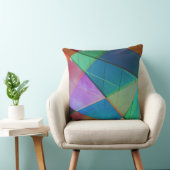 モダン,カラフル三角形，台形図形アート クッション (椅子)