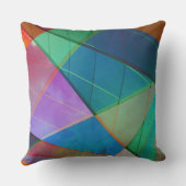 モダン,カラフル三角形，台形図形アート クッション (裏面)