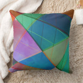 モダン,カラフル三角形，台形図形アート クッション (ブランケット)