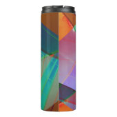 モダン,カラフル三角形，台形図形アート タンブラー (裏面)