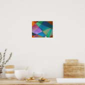 モダン,カラフル三角形,台形図形アート ポスター (キッチン)