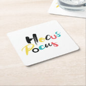 モダン,カラフル,おもしろい,カッコいいトレンディー・ホカス スクエアペーパーコースター (アングル)