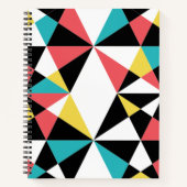 モダン,カラフル,おもしろい,トレンディー，幾何学的パターン ノートブック (正面)