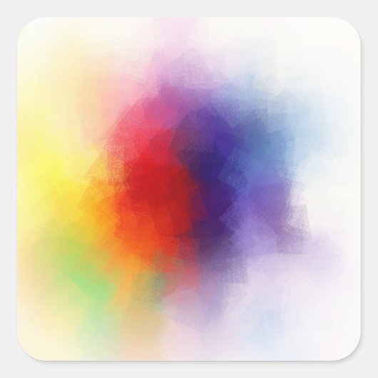 モダン カラフル アブストラクト アート ブランク トレンディ テンプレート スクエアシール (正面)